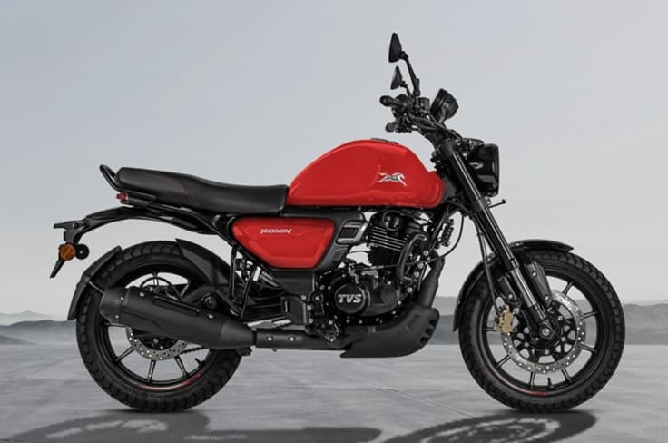 Base - Magma Red TVS Ronin red colour side profile